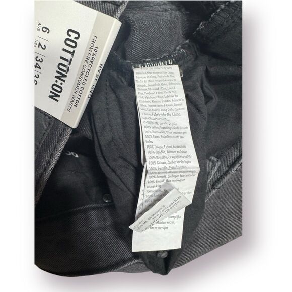 Cotton On Grey Womens Jeans Dad Jean Size 2 Mid Rise Straight Leg - Picture 7 of 7